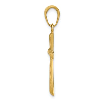 14k Yellow Gold Diamond-Cut X Cross Pendant