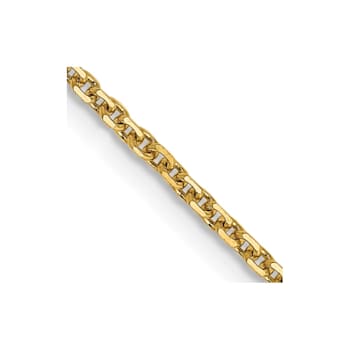 14k Yellow Gold 1.45mm Solid Diamond Cut Cable Chain 18 Inches