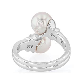 Akoya Pearl Bypass Ring In Sterling Silver