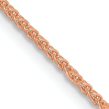 14k Rose Gold 1.2mm Diamond Cut Wheat Chain 30"