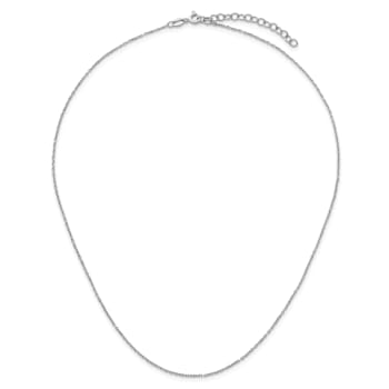 Platinum 950 Over Sterling Silver Thin 16 Inch with 2 Inch Extension
Cable Chain Necklace