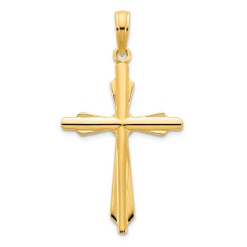 14k Yellow Gold Polished Fancy Cross Pendant