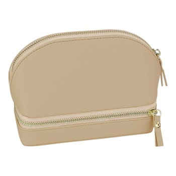 Mele and Co Duo Vegan Leather Travel Jewelry Case in Buff
