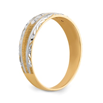 14K Yellow Gold AA Quality Mens Wedding Band
