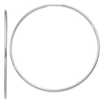 Rhodium Over 14k White Gold Polished 2 1/2" Endless Hoop Earrings