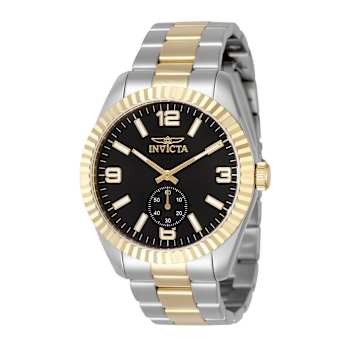 Invicta Specialty 43mm Black Dial Stainless Steel Band Quartz Watch