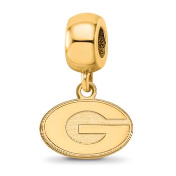 14K Yellow Gold Over Sterling Silver LogoArt University of Georgia Extra
Small Dangle Bead