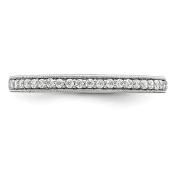 Rhodium Over 14K White Gold Diamond Wedding Band 0.17ctw