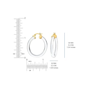 14K Yellow Gold Over Sterling Silver Thin Kate Acrylic Hoops in Pink