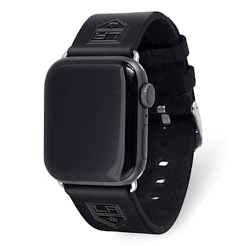 Gametime NHL Los Angeles Kings Black Leather Apple Watch Band (38/40mm
S/M). Watch not included.