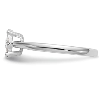 Rhodium Over 14K White Gold Diamond Cluster Engagement Ring 0.33ctw