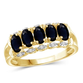 Black Sapphire 14K Gold Over Sterling Silver Ring 1.63ctw