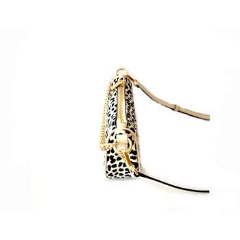 Michael Kors Carmela Small Leather Pouchette Crossbody Handbag  in Light
Cream Multi