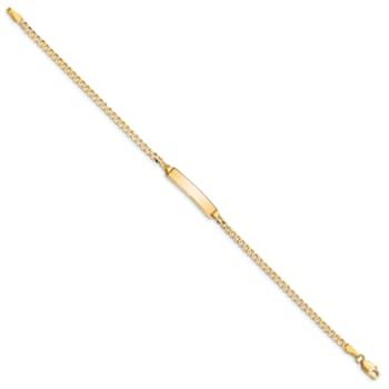 14k Yellow Gold Curb Link ID Bracelet