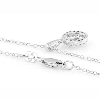 Diamond Dangle Pendant Necklace In White Gold