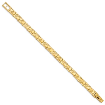 14k Yellow Gold 7mm Textured Nugget Bracelet