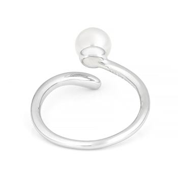 Freshwater Pearl Bypass Ring In Sterling Silver