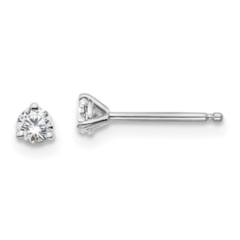14K White Gold Lab Grown Diamond 1/5ctw Certified VS/SI GH 3-Prong Earrings
