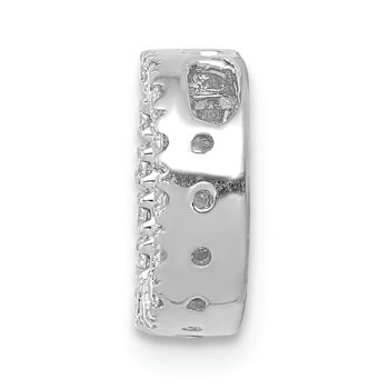 Rhodium Over 14K White Gold Diamond Letter D Initial Charm