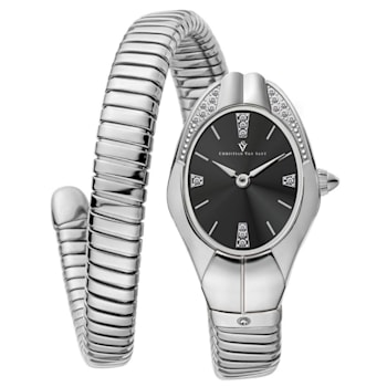 Christian Van Sant Women's Naga Black Dial, Stainless Steel Watch