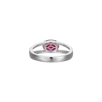 Lab Created Ruby And White Cubic Zirconia Platinum Over Sterling Silver
Ring 1.72ctw