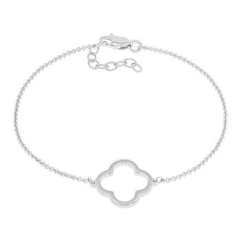 Clover Station Bracelet In Sterling Silver
