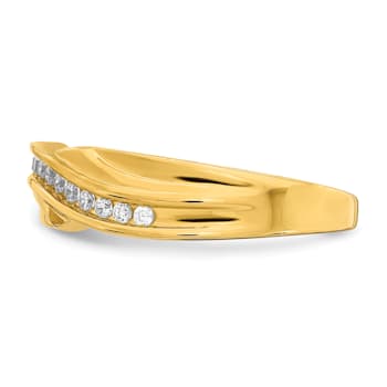14K Yellow Gold Men's Diamond Band 0.15ctw