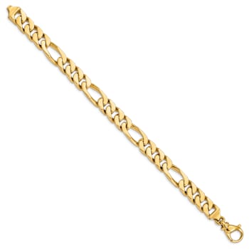 14k Yellow Gold 9.2mm Hand-polished Fancy Link Bracelet