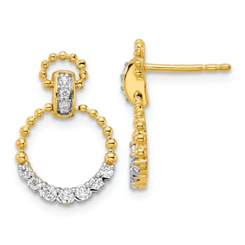 14K Yellow Gold Lab Grown Diamond SI1/SI2, G H I, Dangle Post Earrings
