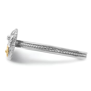 14K Yellow Gold Over Sterling Silver Stackable Expressions Diamond Heart
Ring 0.01ctw