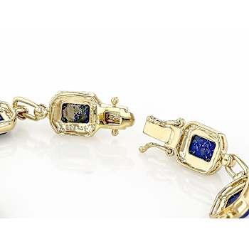 Lapis Lazuli Tennis Bracelet In 18K Gold Over Sterling Silver