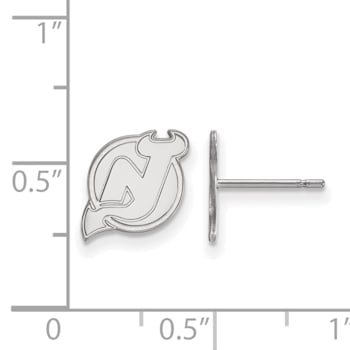 Rhodium Over Sterling Silver NHL New Jersey Devils LogoArt Extra Small
Post Earrings