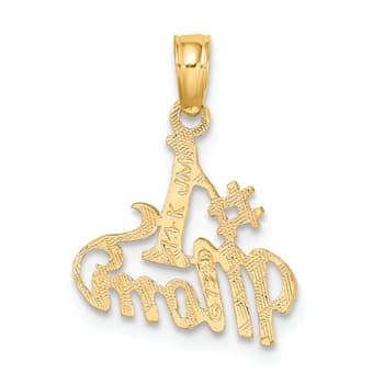 14K Yellow Gold Polished Number 1 MOM Pendant