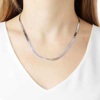 Sterling Silver 4.50 mm Flexible Herringbone 18 Inch Necklace