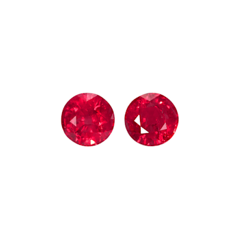 Burmese Ruby 5.9mm Round Matched Pair 2.20ctw