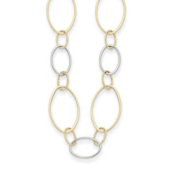 14K Two-Tone Oval Links 34-inch Necklace