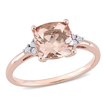 Morganite and Diamond 14K Rose Gold Engagement Ring 2.06ctw