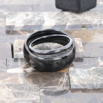 RAVEN Domed Black Tungsten Wedding Band 2mm