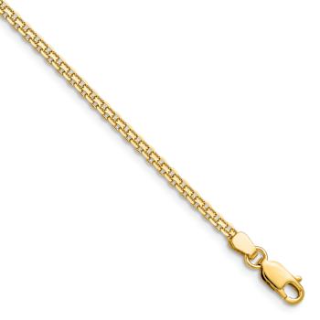 14k Yellow Gold Flat Bismark Link Bracelet