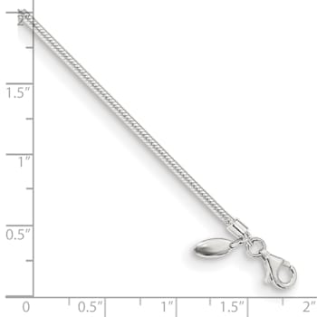 Sterling Silver Round Snake Chain Bracelet With Lobster Clasp