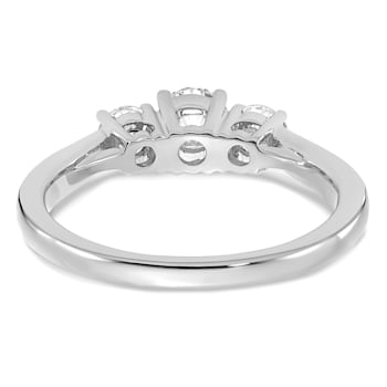 Rhodium Over 14K White Gold Lab Grown Diamond SI1/SI2, G H I, 3-Stone
Engagement Ring