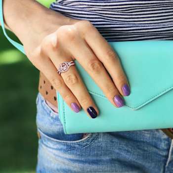 Morganite and Diamond 10K Rose Gold Ring 1.51ctw