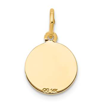 14k Yellow Gold Satin Holy Communion Charm