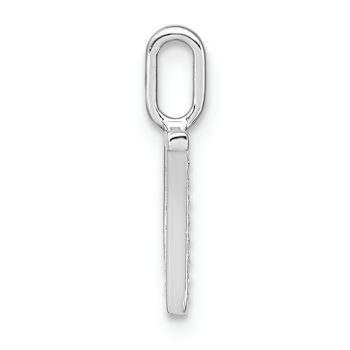 14K White Gold Diamond Lower Case Letter W Initial Pendant