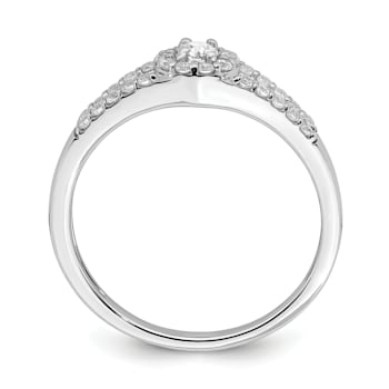 Rhodium Over 10K White Gold Lab Grown Diamond Complete Halo Engagement
Ring 0.34ctw