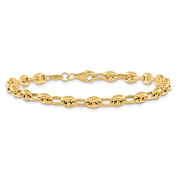 14k Yellow Gold 4.9mm Polished Link Bracelet