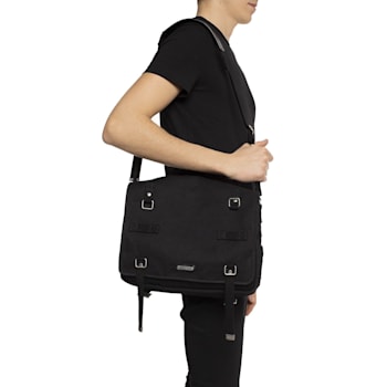 Saint Laurent Sac Army Black Canvas Messenger Bag
