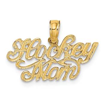 10K Yellow Gold 3D Hockey Mom Charm