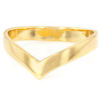 Chevron Band Ring In 18K Gold Over Sterling Silver