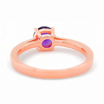 Amethyst 18K Rose Gold Over Sterling Silver Ring, 0.77ctw